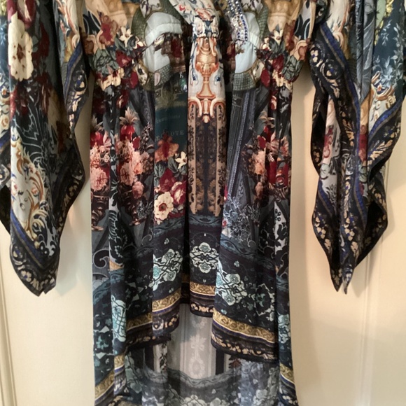 Camilla Kimono Sleeves V-Neck Surplice Mini Dress *Hotel Boheme* 100% Silk - Picture 7 of 16